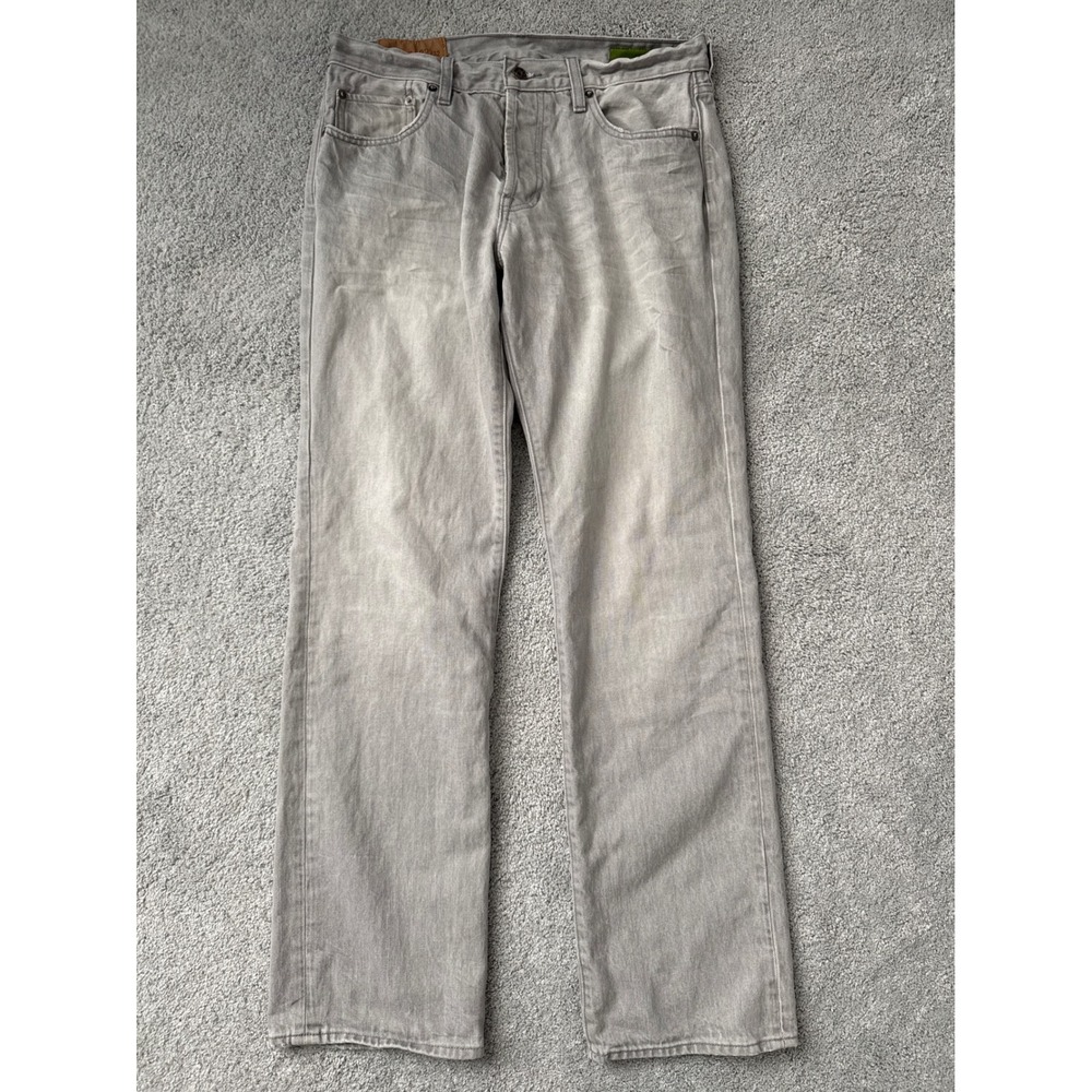 Gap 1969 Straight Fit Jeans Mens 32x32 Grey‎ Cotton Denim Button Fly 54023